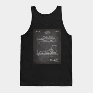 Ski Boots Patent - Snow Skier Skiing Lodge Art - Black Chalkboard Tank Top